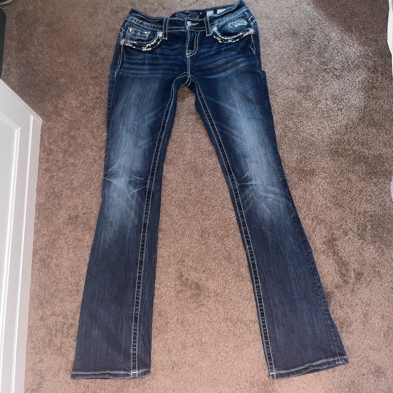 beautiful miss me boot cut jeans nice details with... - Depop