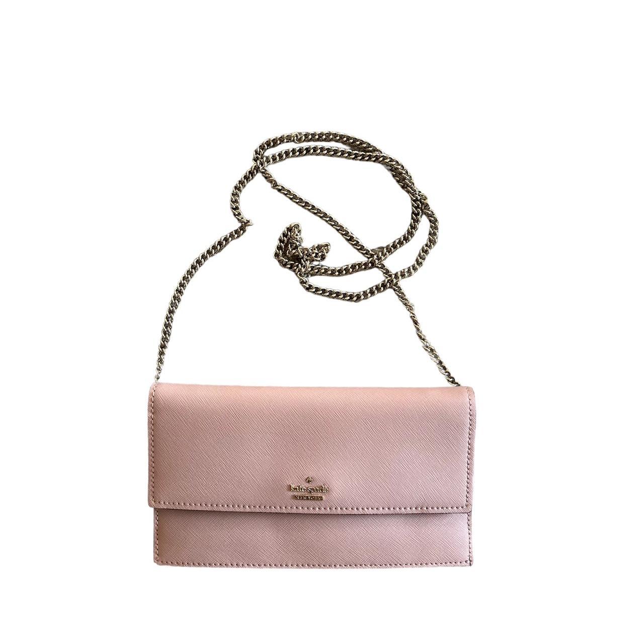 NWOT Kate Spade pink leather clutch or crossbody Depop