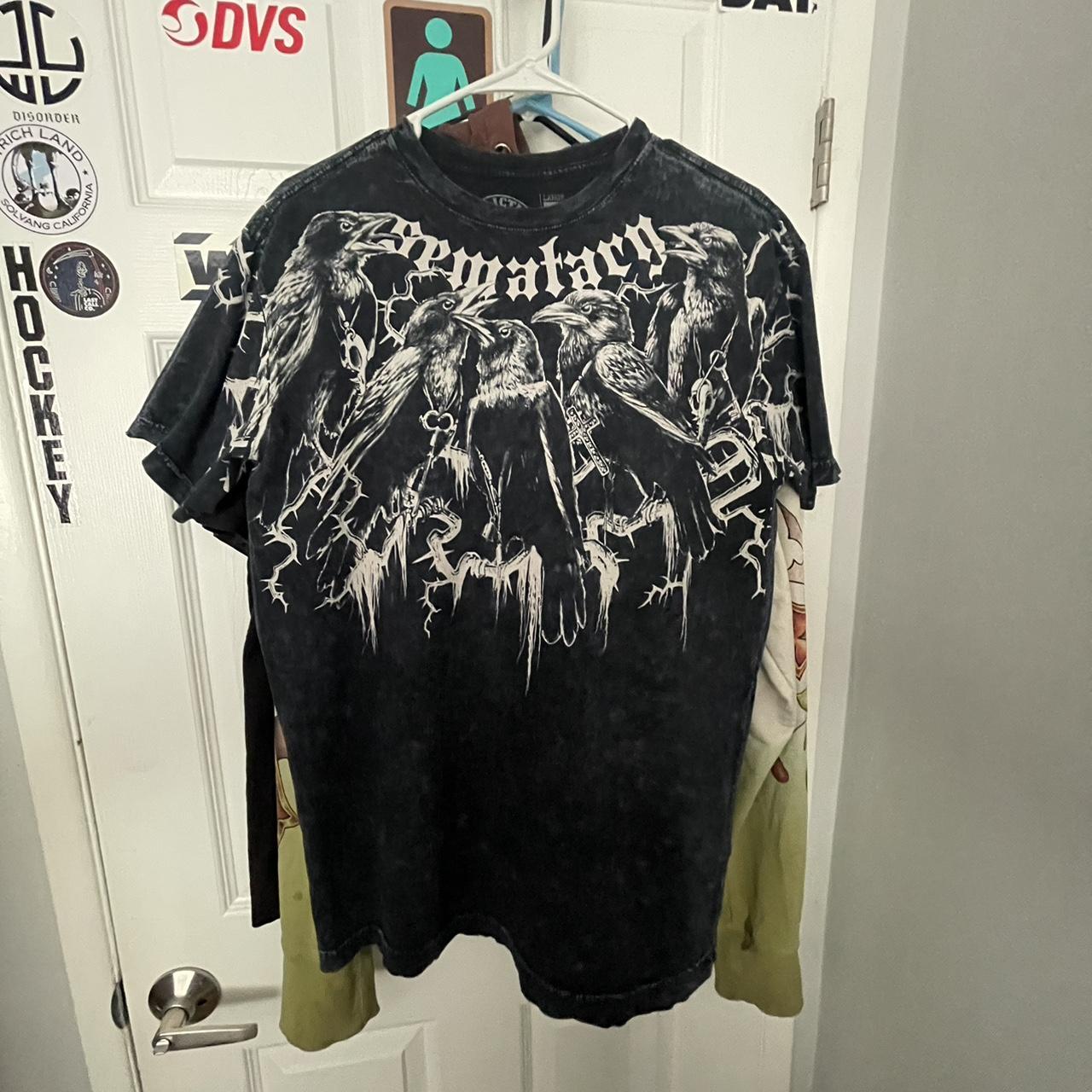 AFFLICTION X SEMATARY CROWS TEE VERY RARE ONLY 41... - Depop