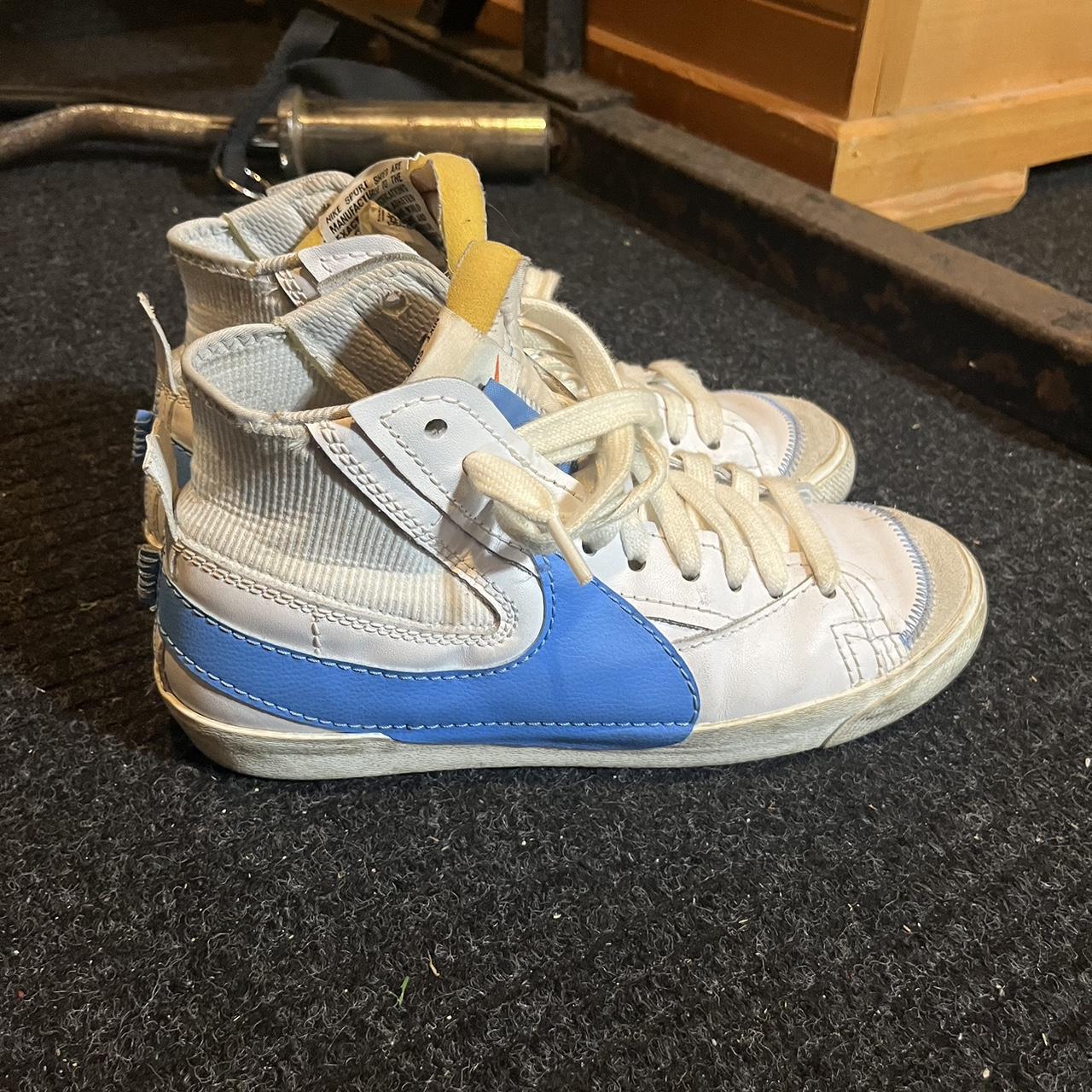 Nike blazers blue and white big fat swoosh mens