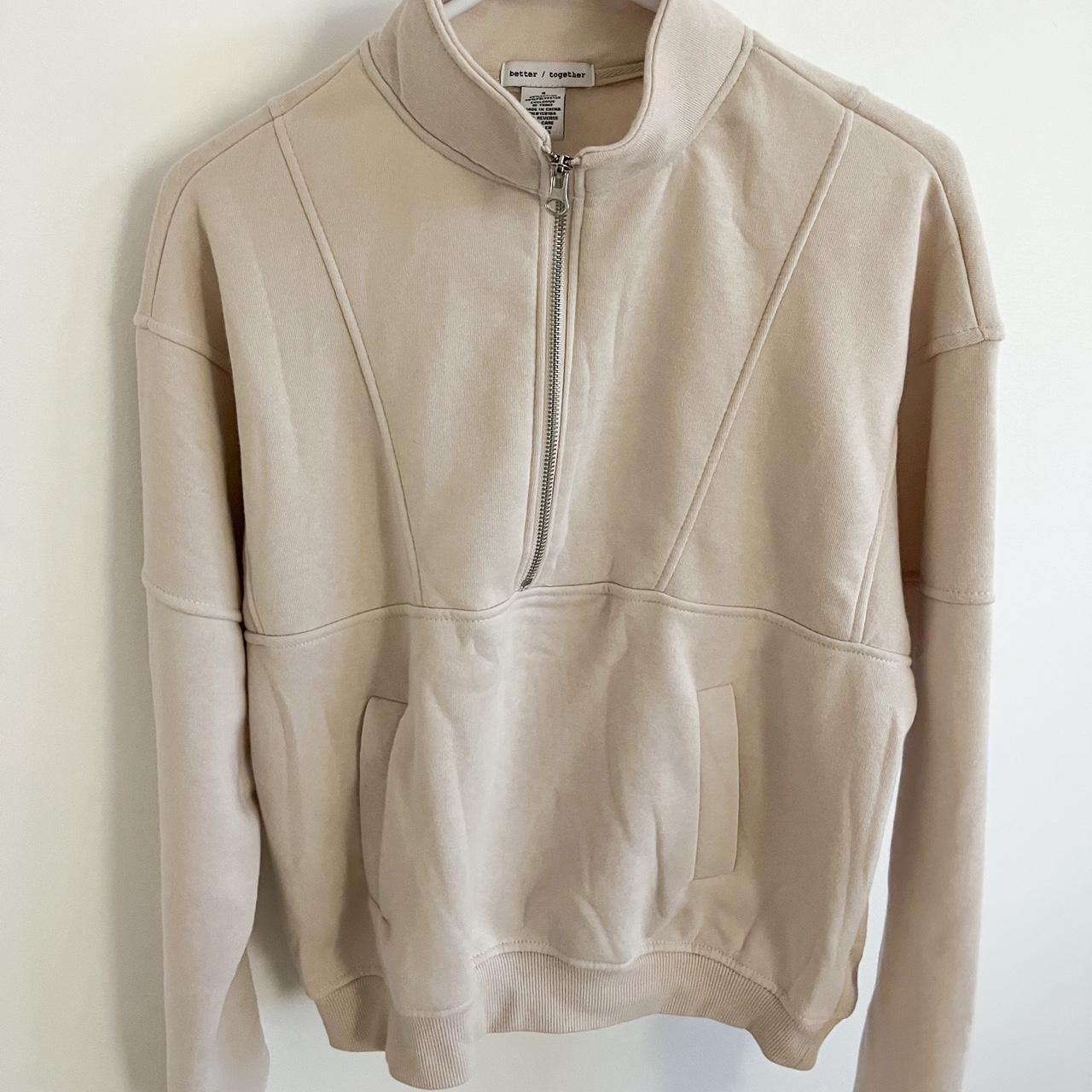 Cream/beige half-zip pullover from Marshall’s.... - Depop