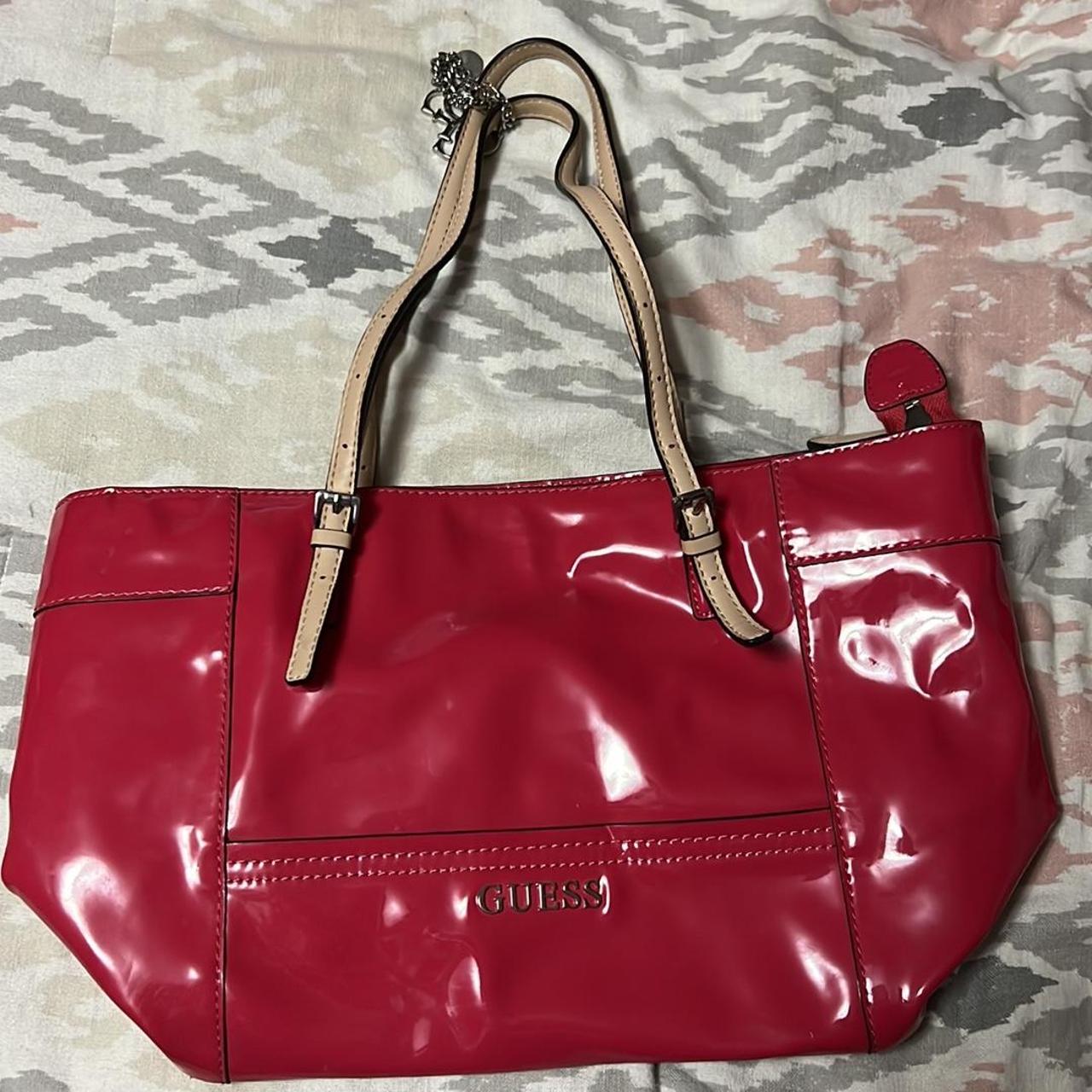 Guess Tote In Red Leather