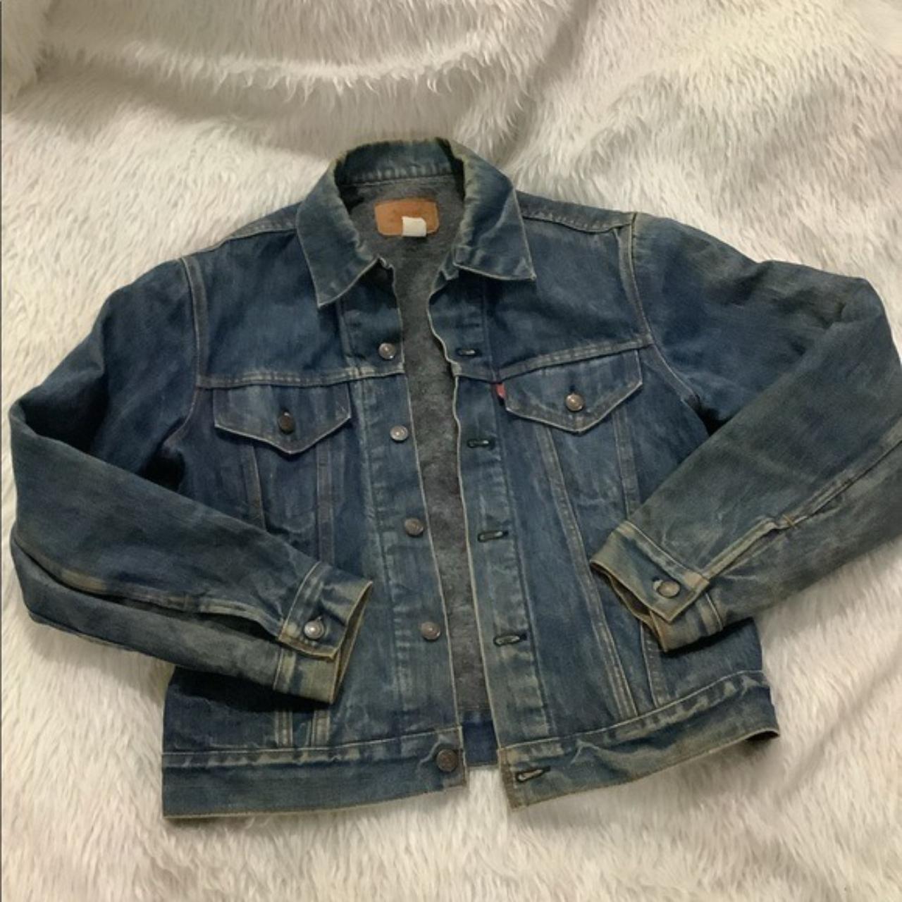 Vintage Levi’s denim flannel blanket lining jacket... - Depop