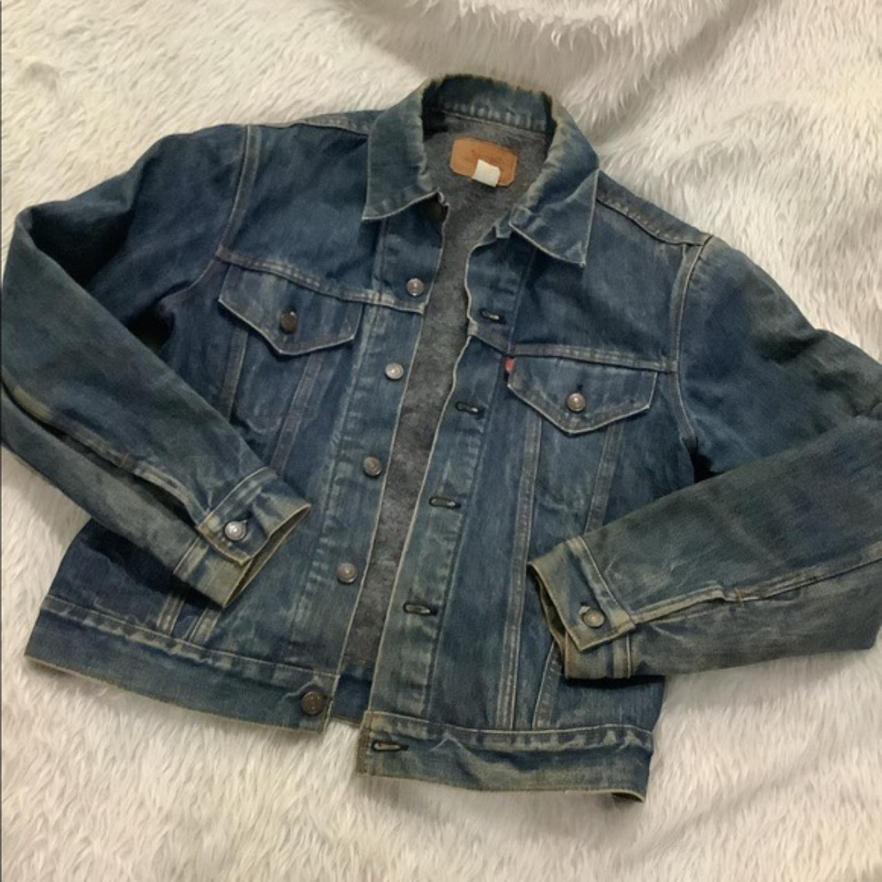 Vintage Levi’s denim flannel blanket lining jacket... - Depop