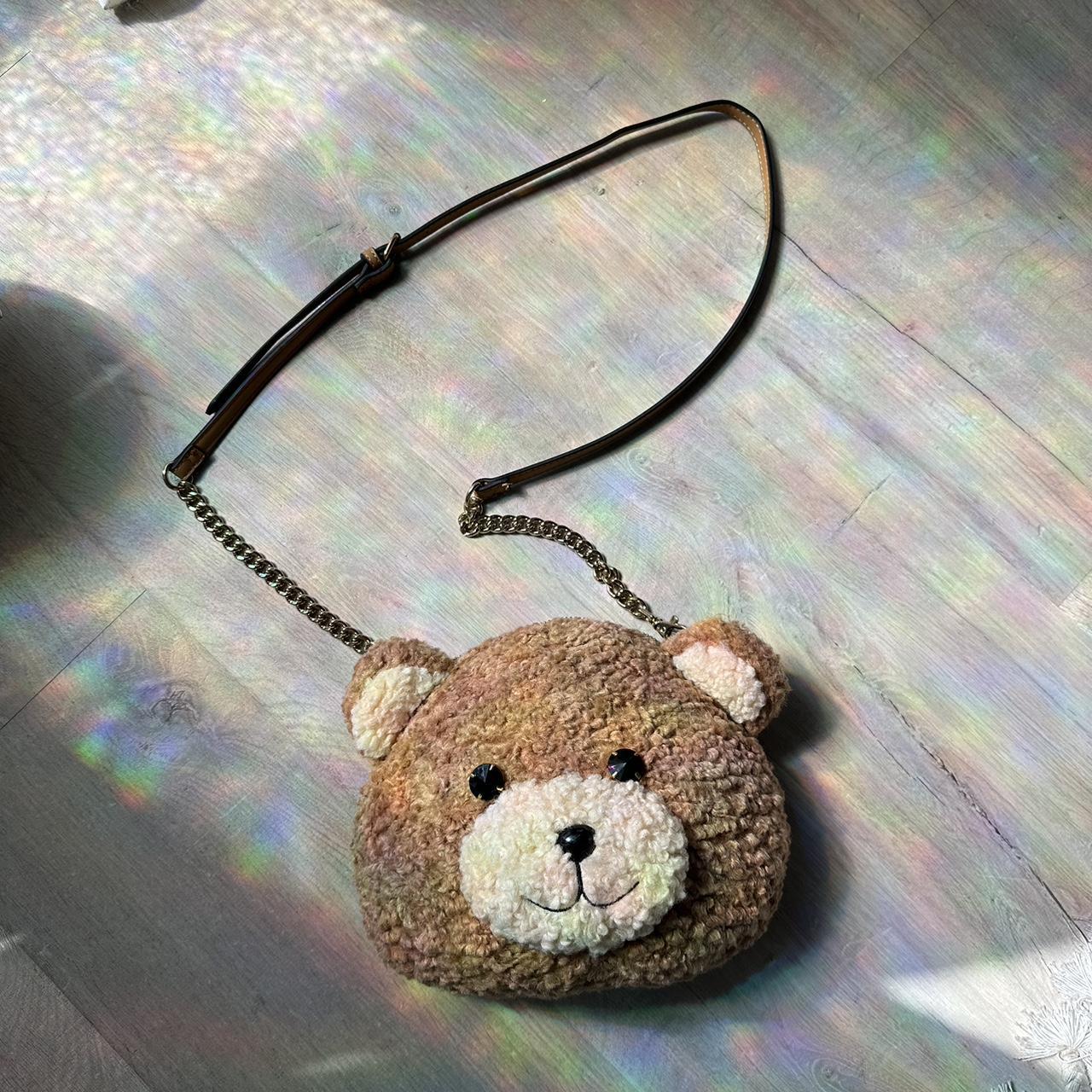 Mini Teddy Bear upcycled Purse Fluffy Novelty Bag kid core street one of a  kind | eBay
