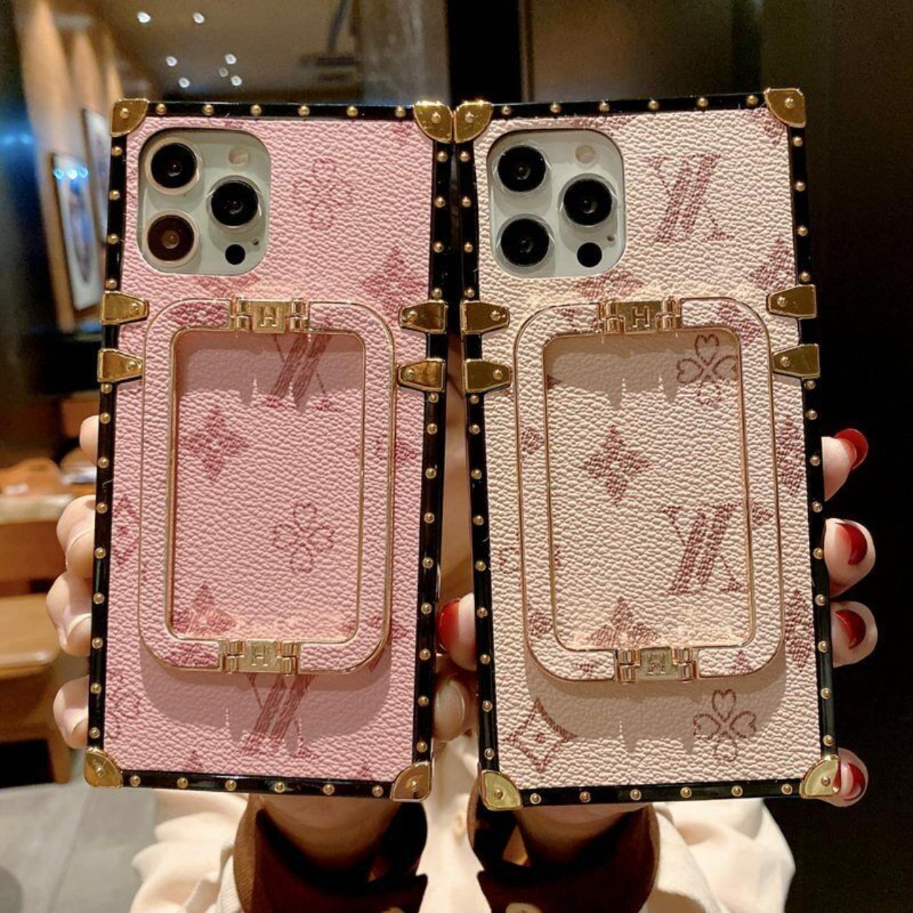 Luxury Square Leather Phone Case For iPhone 13 12 11 14 Pro MAX XS XR 7