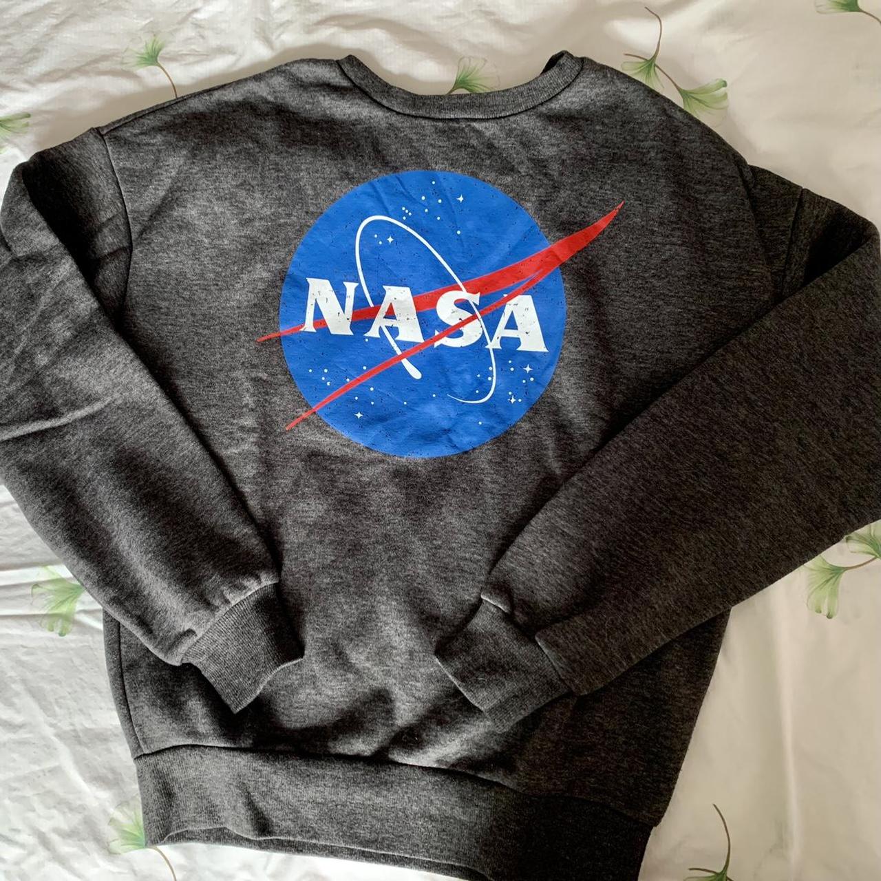 Grey NASA Print Sweater #nasa #nasaprint #greysweater - Depop