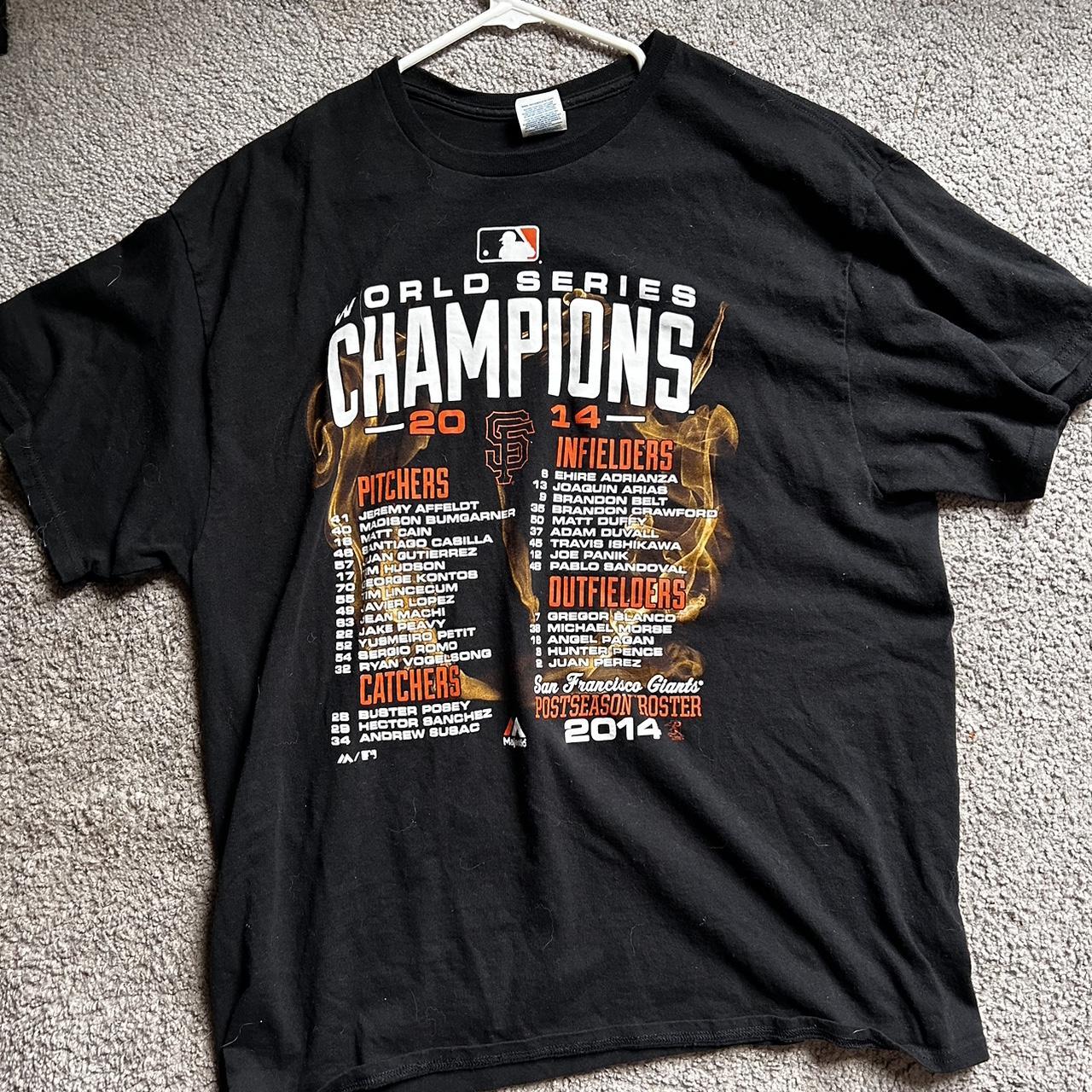 San Francisco Giants 2014 MLB World Series Champions Men's T-Shirt Size XL  Gray