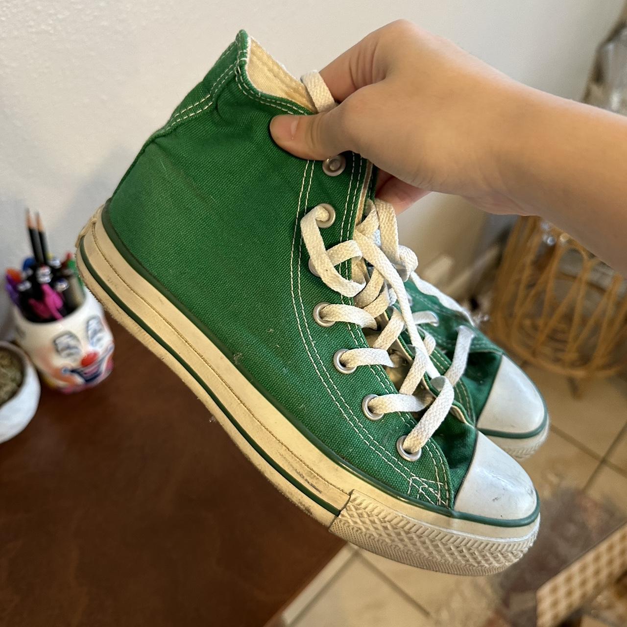 RARE green converse with green lining Women s 6.5. Depop