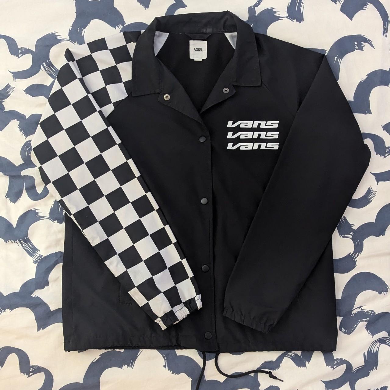 vans checkered button up windbreaker . Depop