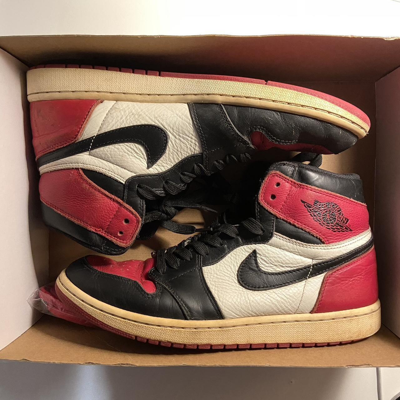 Vintage Nike AJ1 Air Jordan 1 Retro High OG Bred Toe. Depop