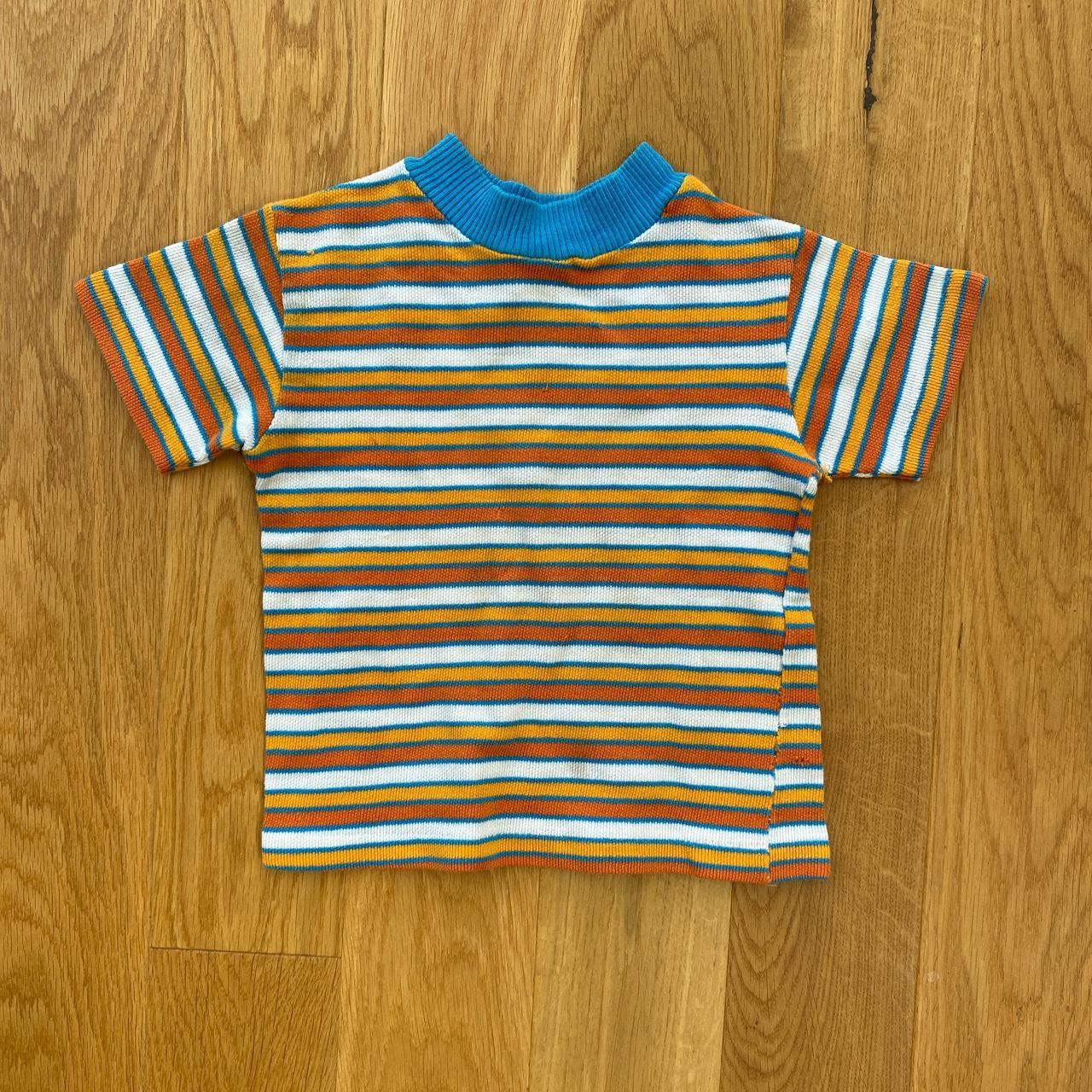 Vintage children’s kids t shirt 1960s 60s striped... - Depop