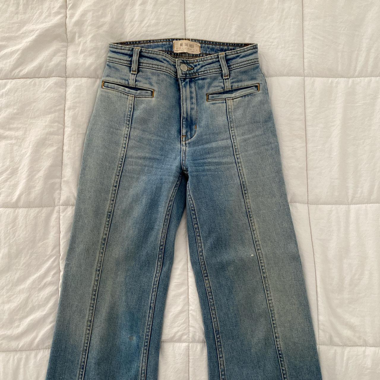 Free People firecracker flare jeans! Worn but in... - Depop