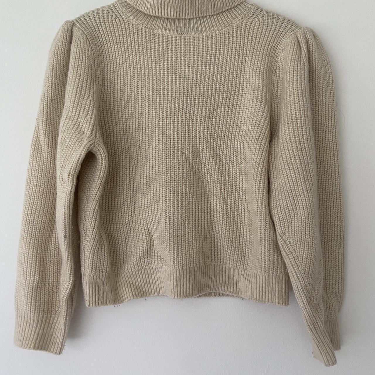 Jcrew cream sweater. Puff sleeves with turtleneck.... - Depop