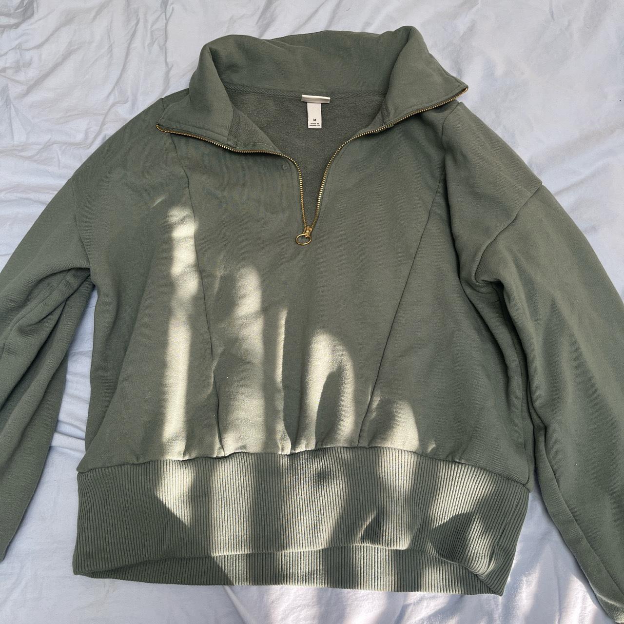 cropped sage green hoodie target brand, similar to... - Depop