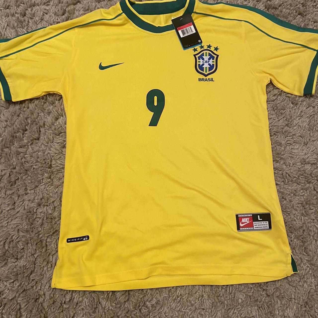 Brazil retro T-shirt Ronaldo on the back Brand new... - Depop