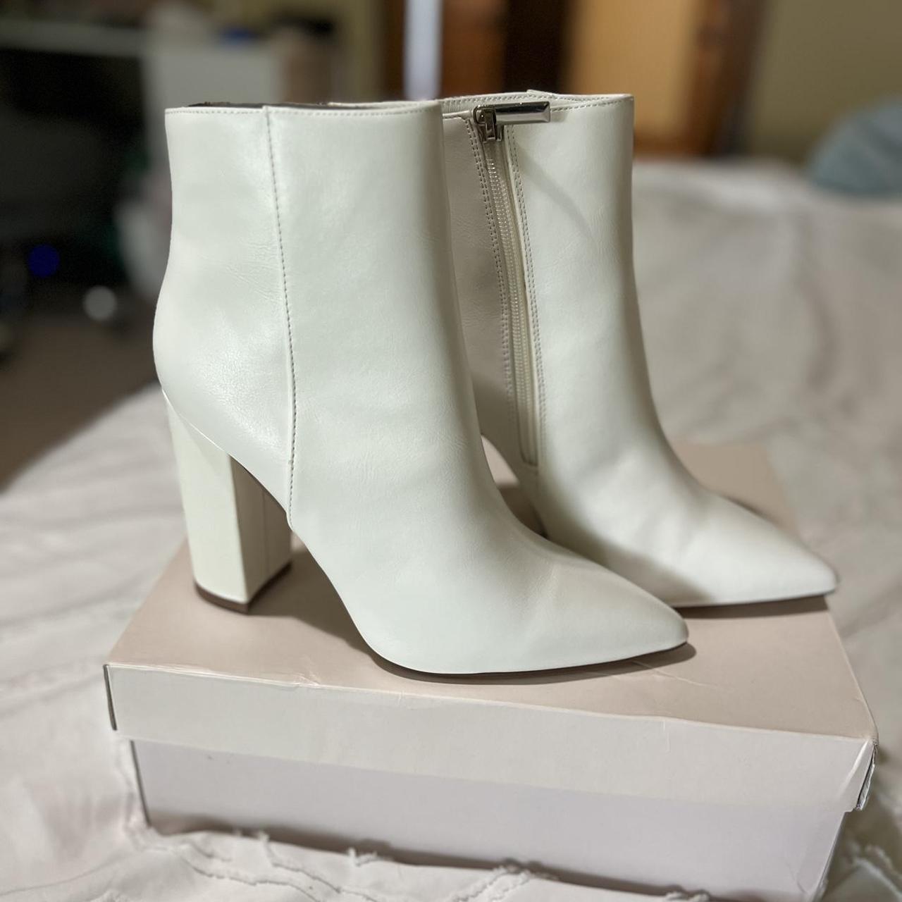 White booties shop size 8