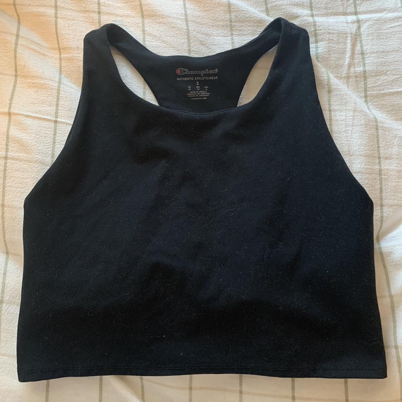 Women’s Black Champion Workout Tank top size small... - Depop