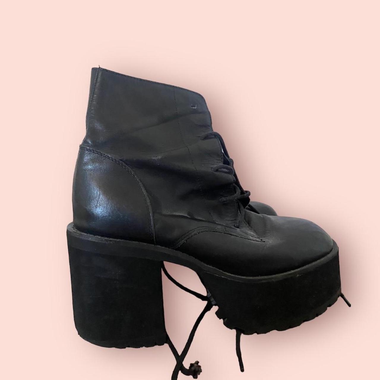 Unif 100% leather platform boot! Platform shoes... - Depop