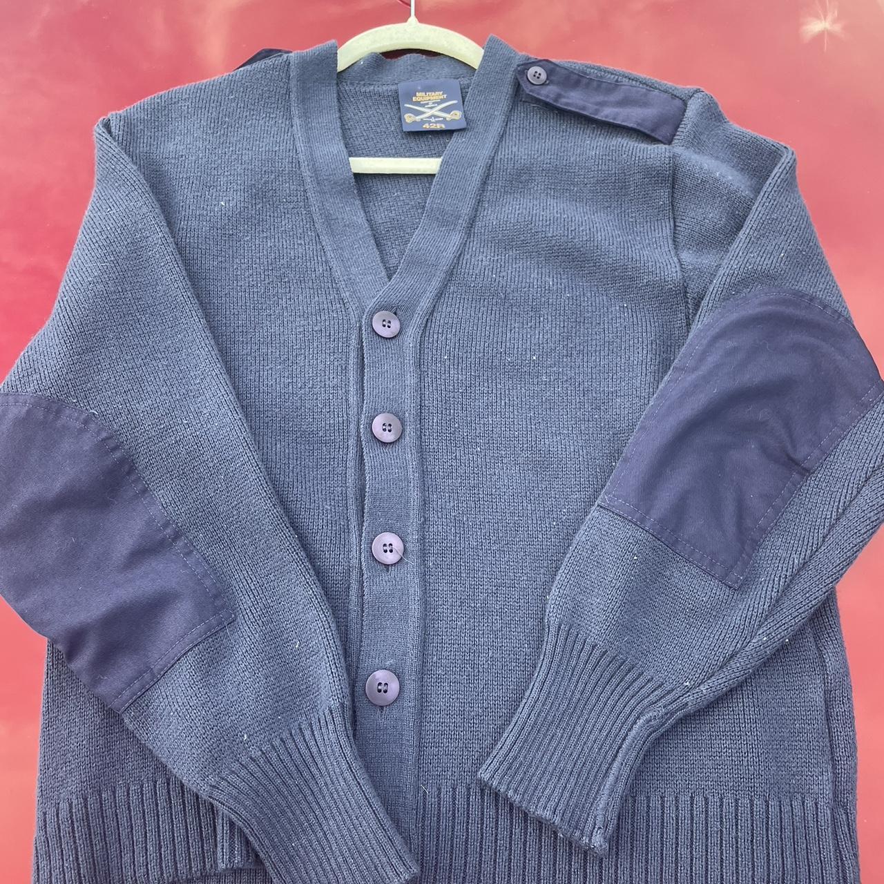 Military Equipment Sweater Mens Size 42R Blue Wool... - Depop