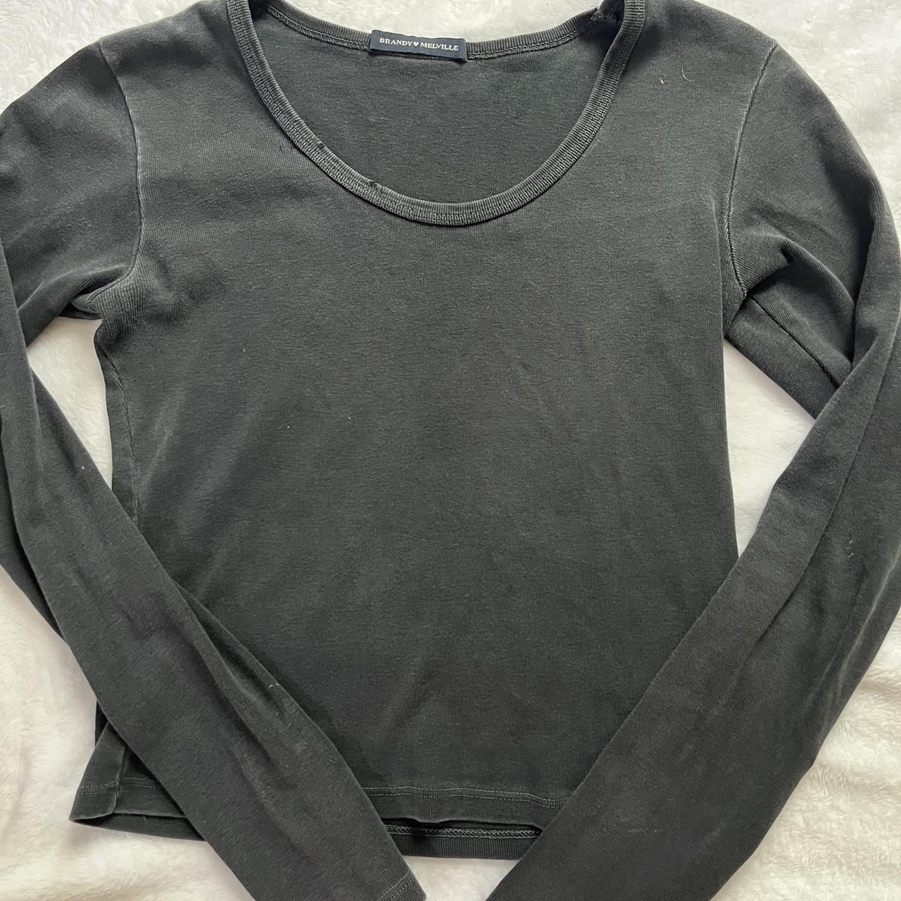 Brandy Melville Gray Long Sleeve top. In good... - Depop