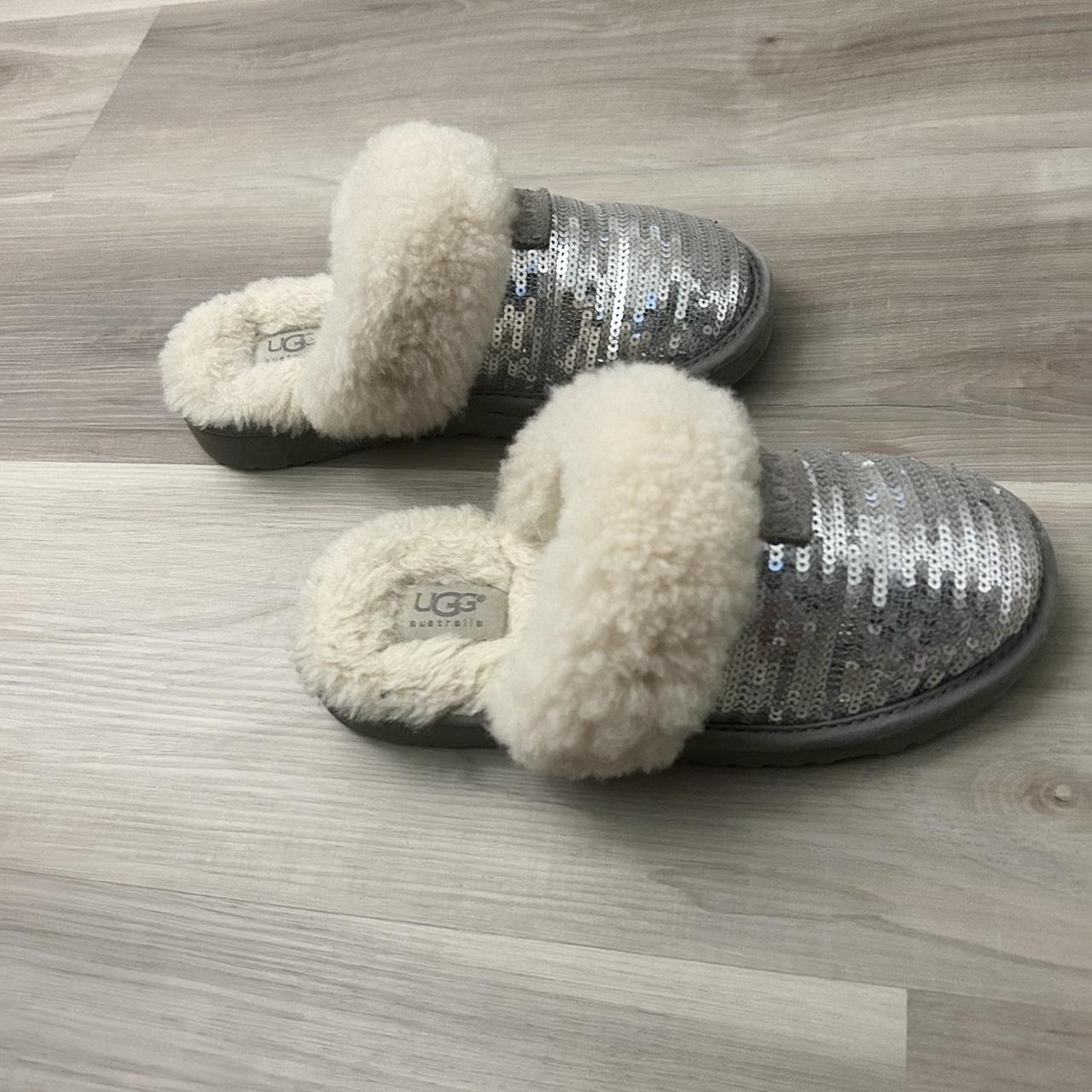 Silver 2025 ugg slippers