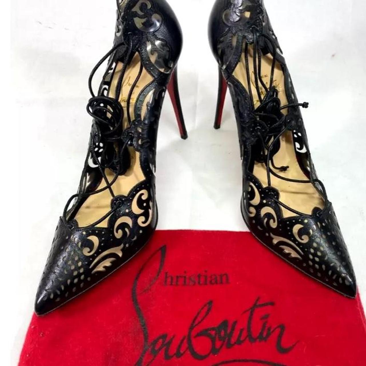 Christian Louboutin Impera Heel Pump Black Patent