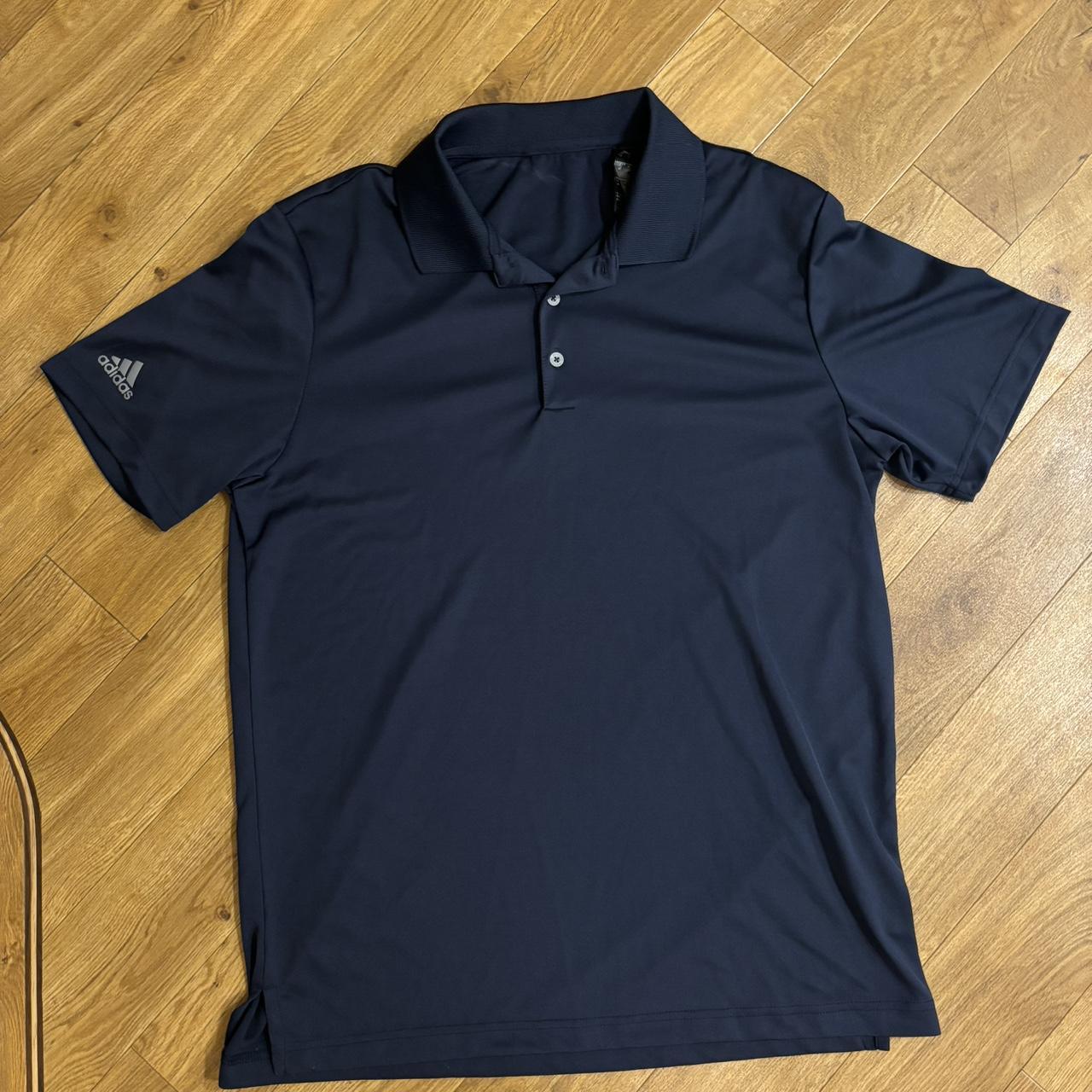 Medium navy Adidas polo shirt. Good for golf, very... - Depop