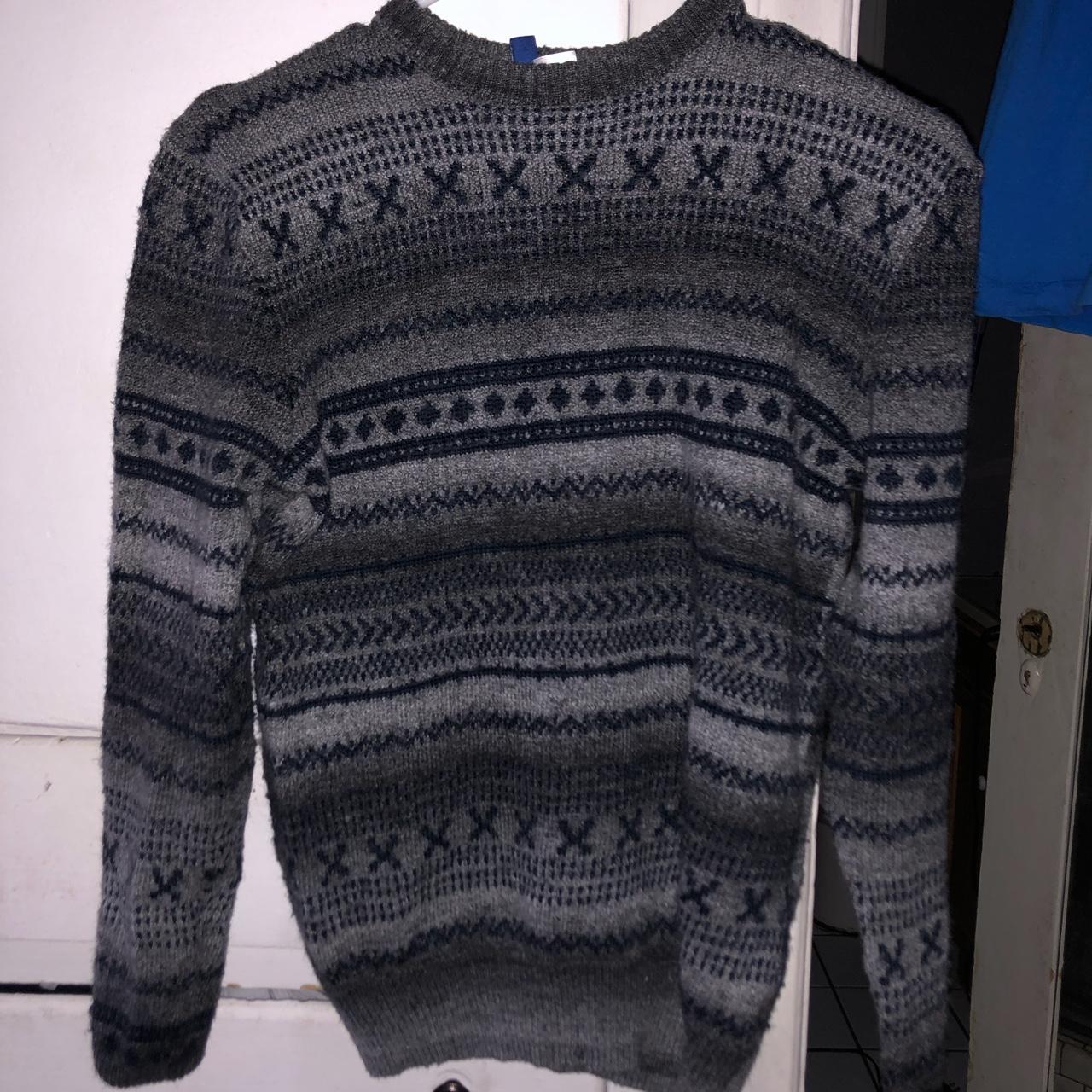 h&m divided men’s knit grandpa sweater! size... - Depop