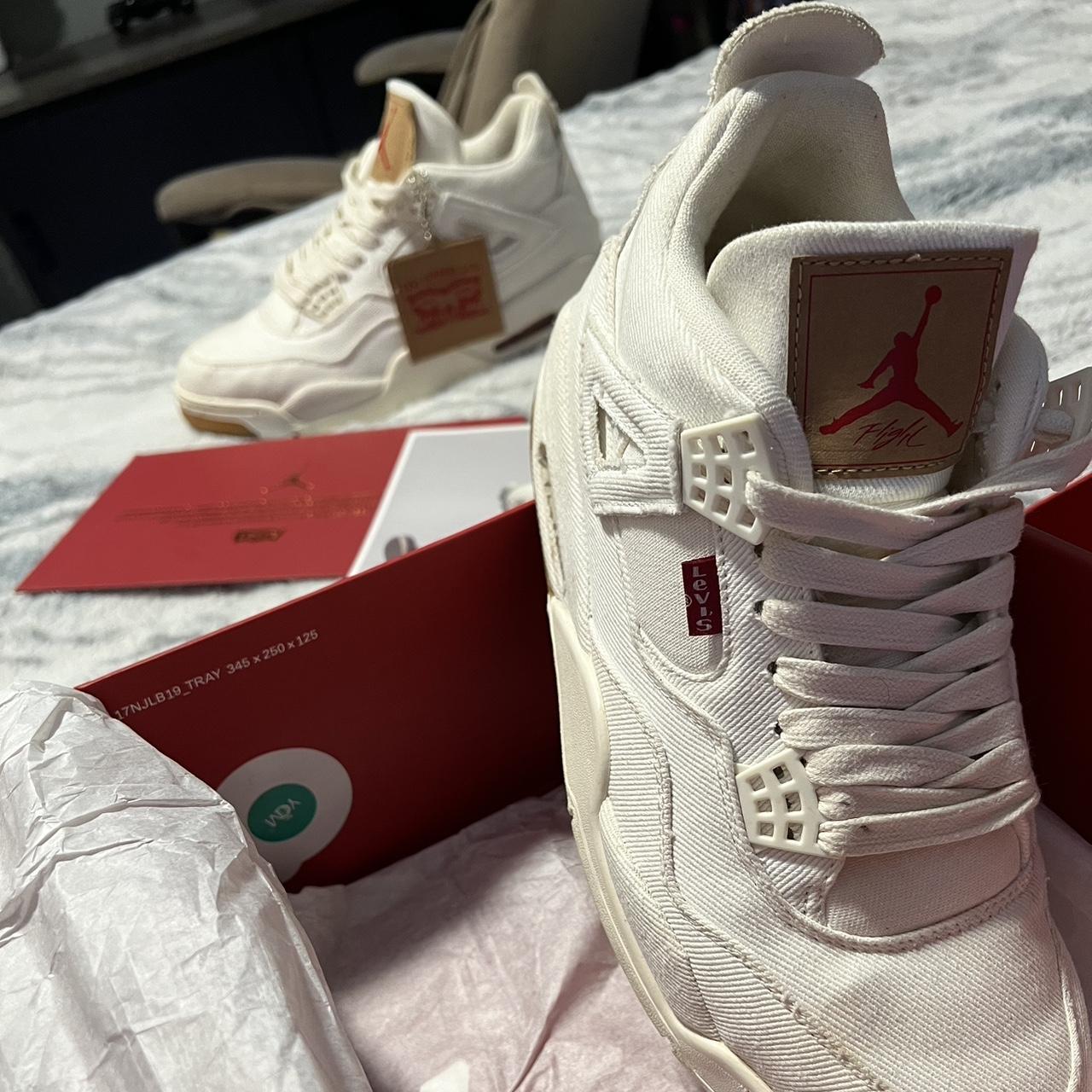 🔥Nike Air Jordan 4 Retro IV NRG x Levis White Levi...