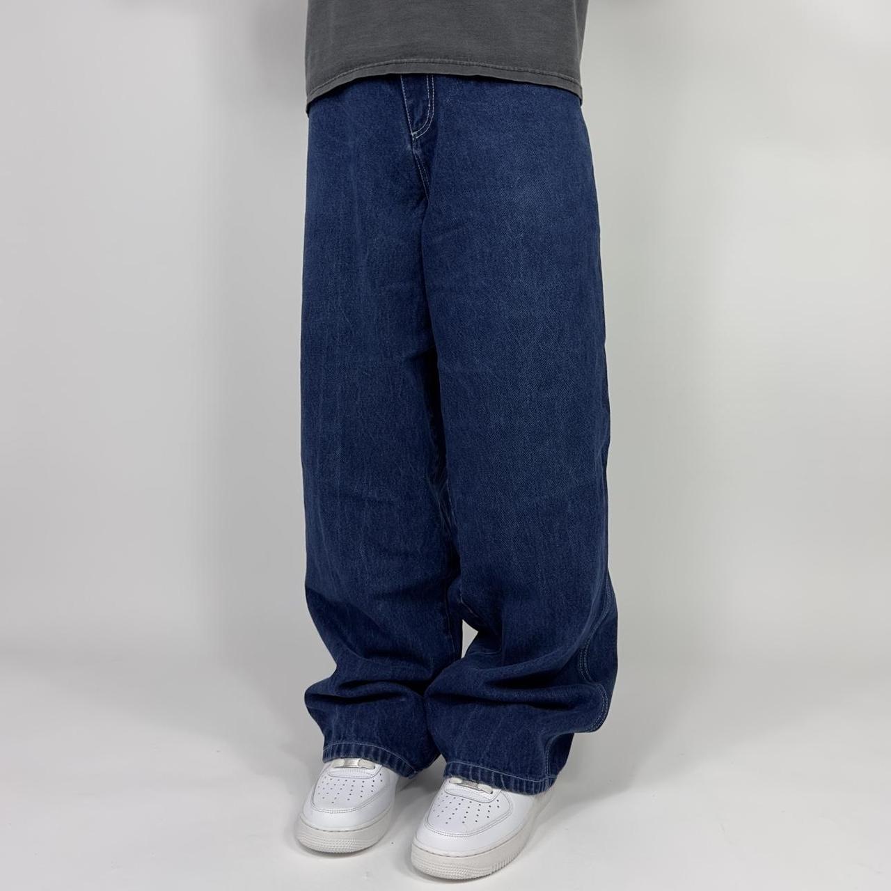 Y2K Baggy Washed Navy Phat Farm (Jnco Skate) Blank... - Depop