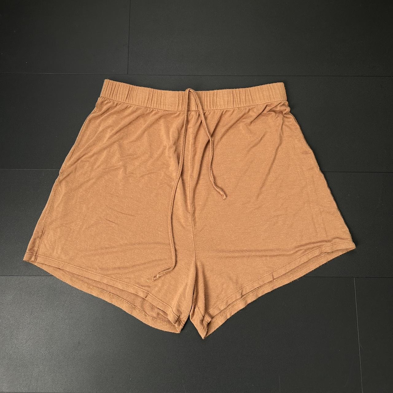 Skims Lounge Shorts Size medium Light brown - Depop