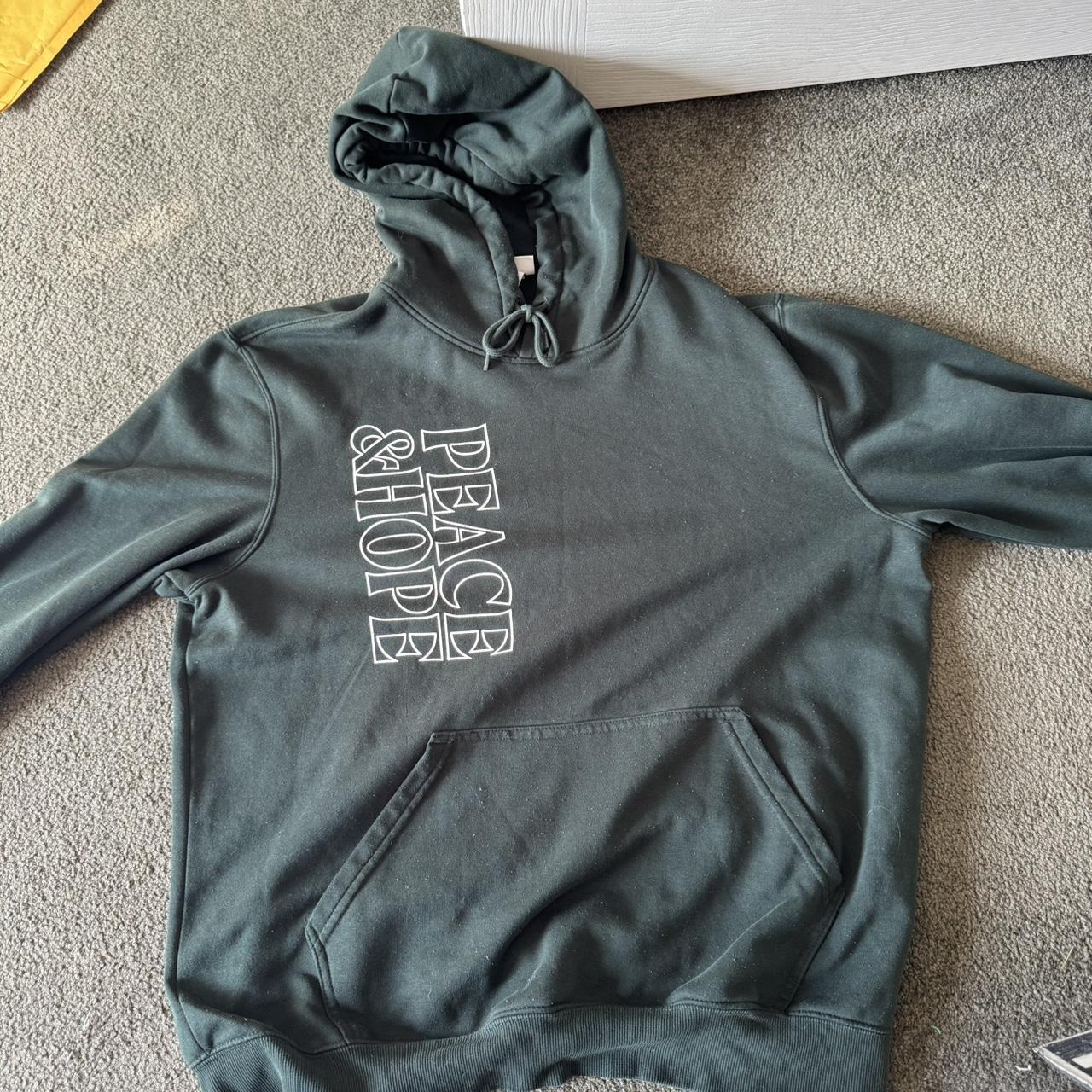 Dark green H M hoodie. Peace Hope Depop