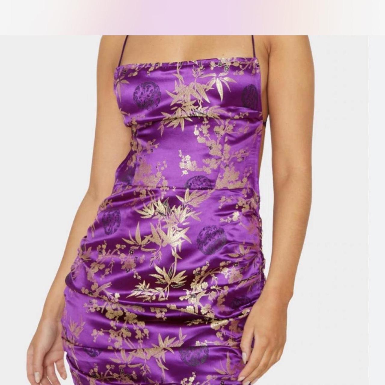 Satin Oriental Pretty Little Thing Purple Oriental Dress, Pretty