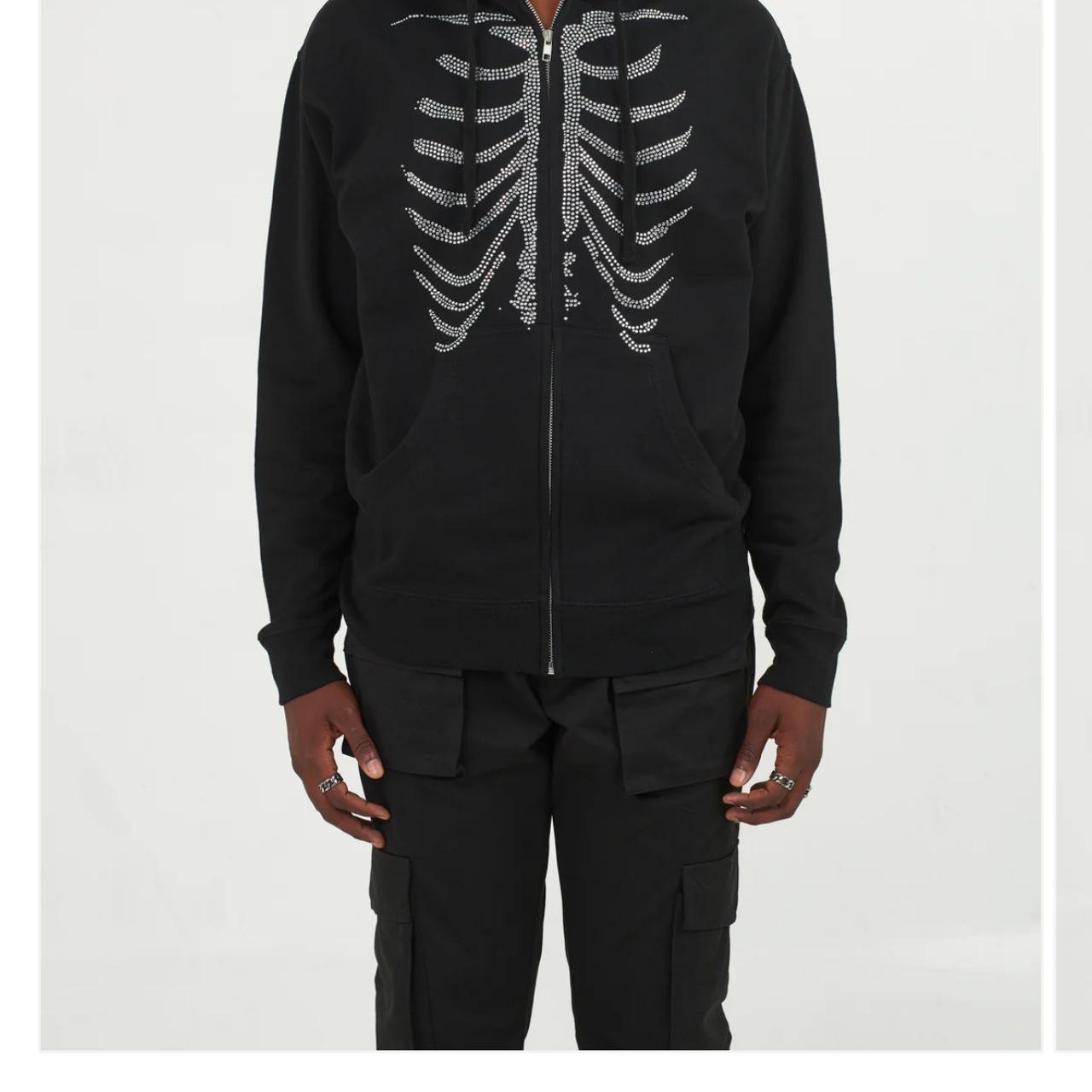 Cropped Hoodie Prolific Rhinestone Hoodie The Prolific Shop Bones