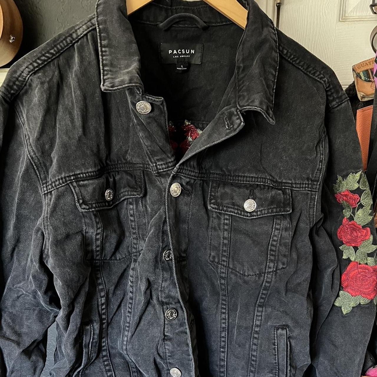 Black jean jacket top pacsun