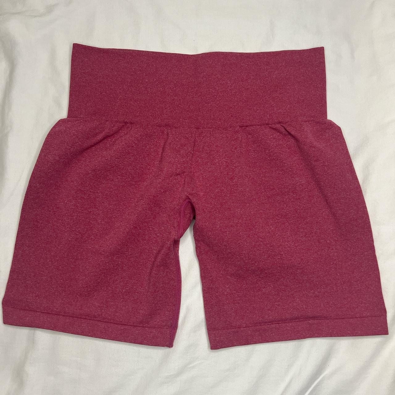 Nylon athletic shorts, no center seam, contouring... Depop