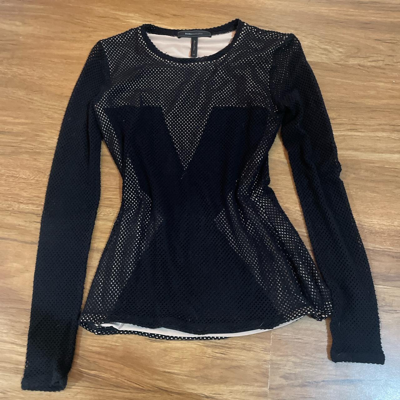 Vintage y2k mesh BCBG whimsygoth top. Nude silk Depop