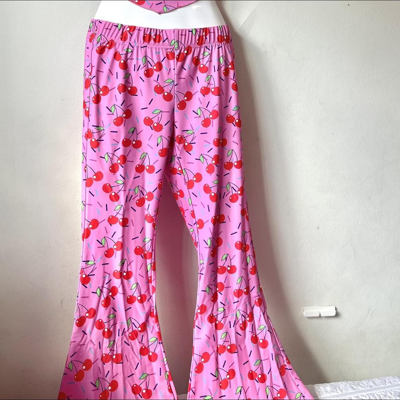 Cherry print pants Fits size small - Depop