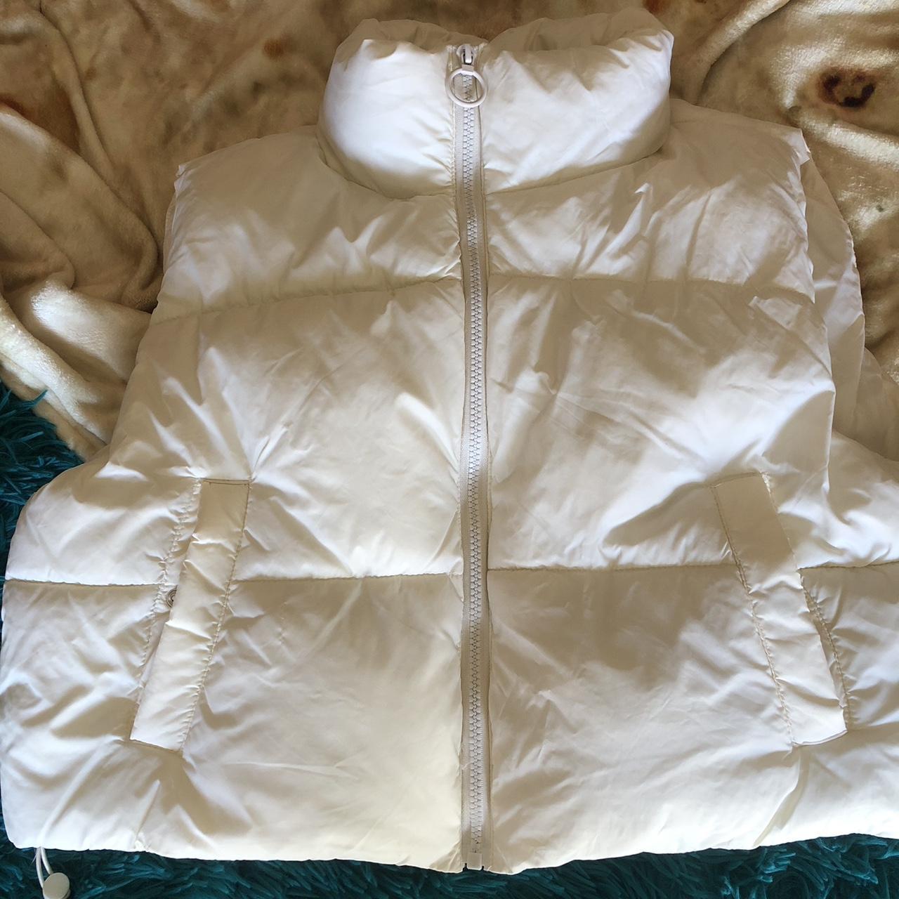 Puffer Vest Cropped Jacket Valley Girl Cream... Depop