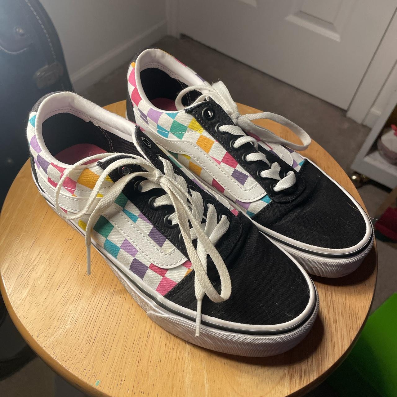 Checkered vans hot sale multicolor