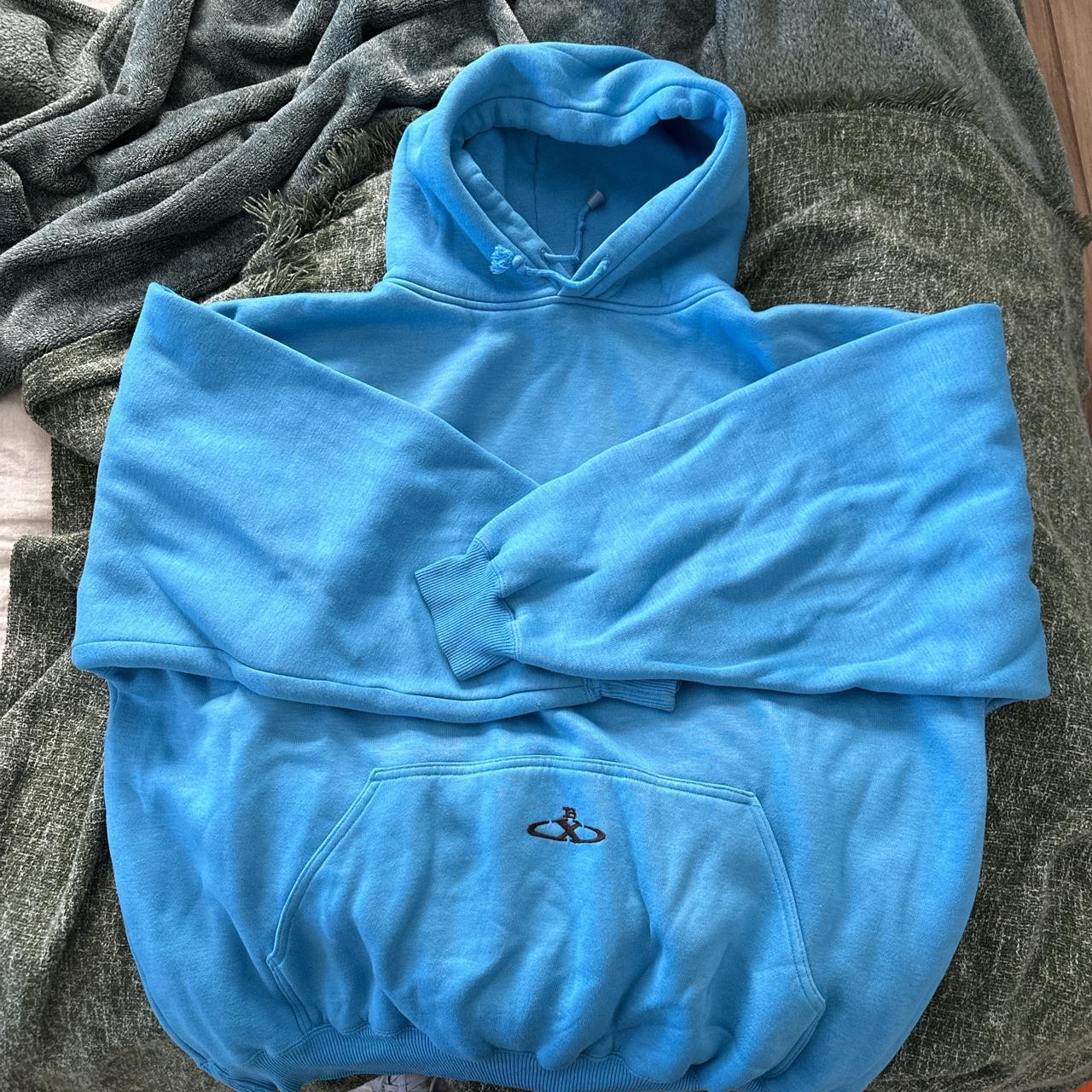 Blue street style hoodie - Depop