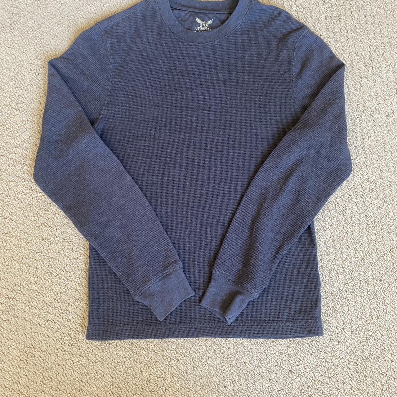 vintage y2k faded glory waffle knit grey undershirt. Depop