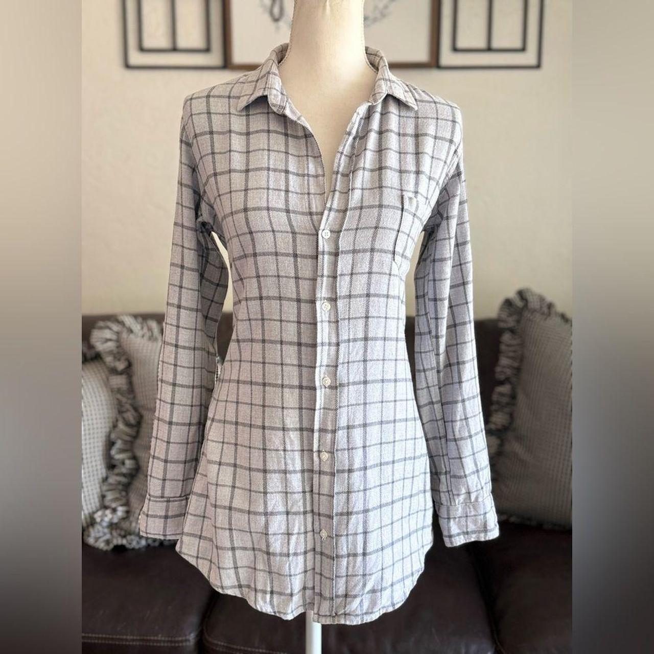 Frank & Eileen Women's Blouse - White/Grey - S – … - image 1