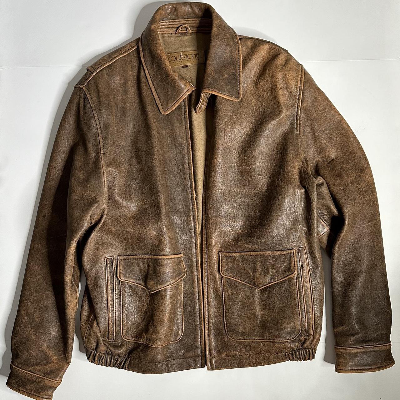 Vintage 80/90s Collezione Men’s A2 Bomber Leather... - Depop