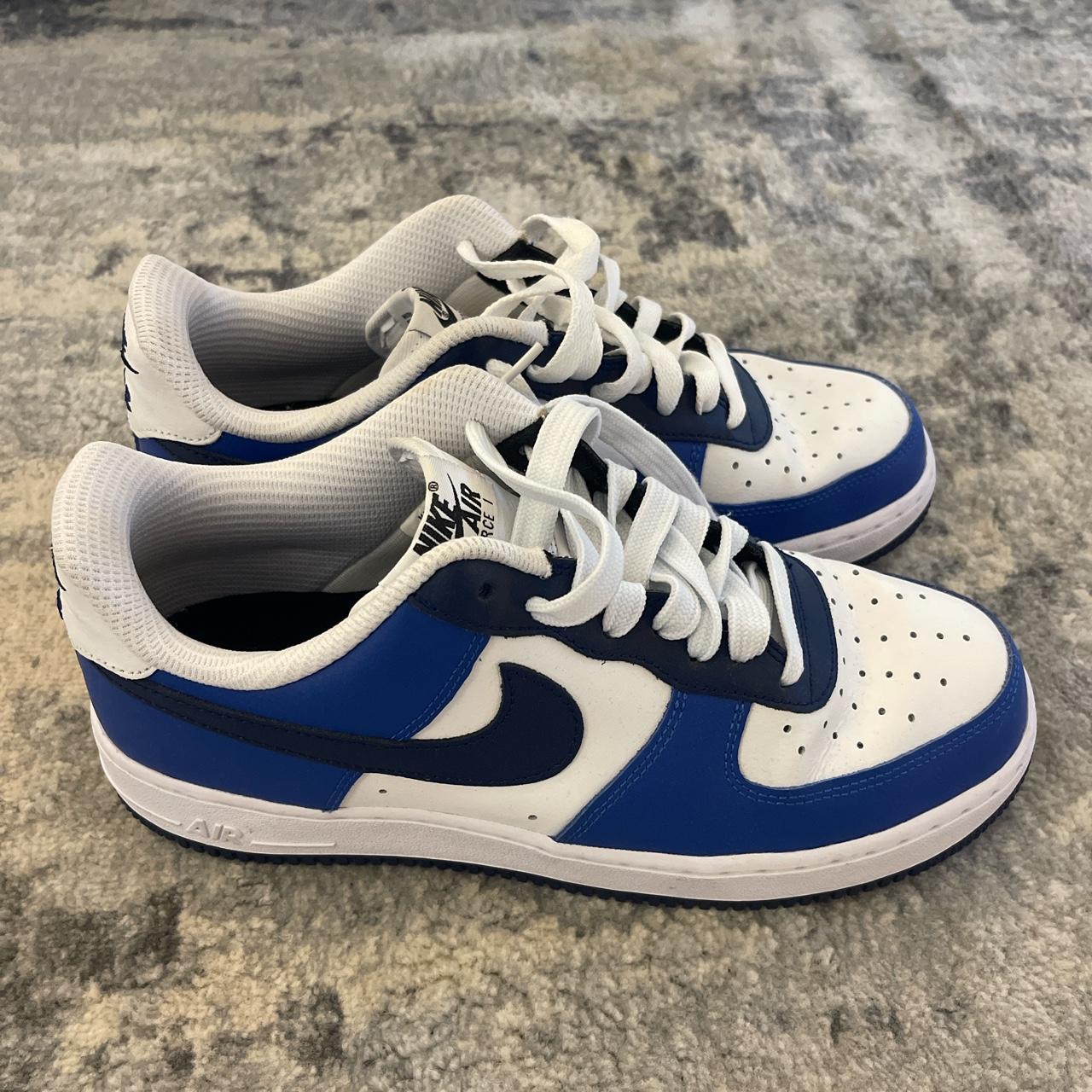 Blue and White Air Force 1's - Depop