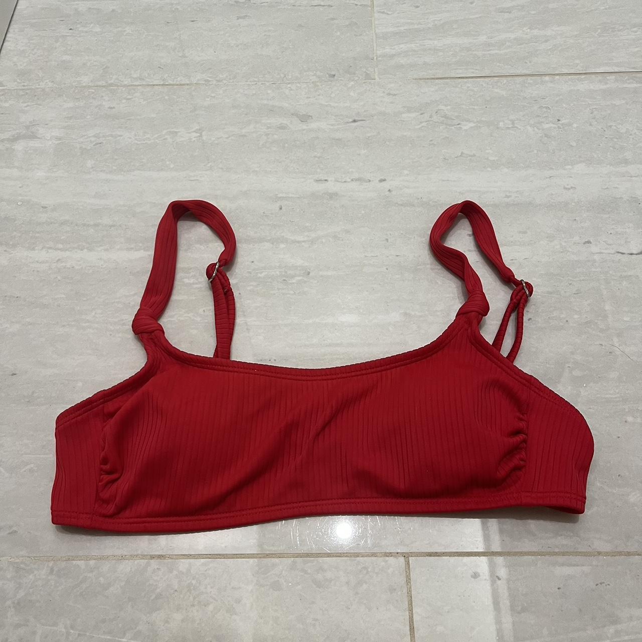 basic red bikini top - Depop