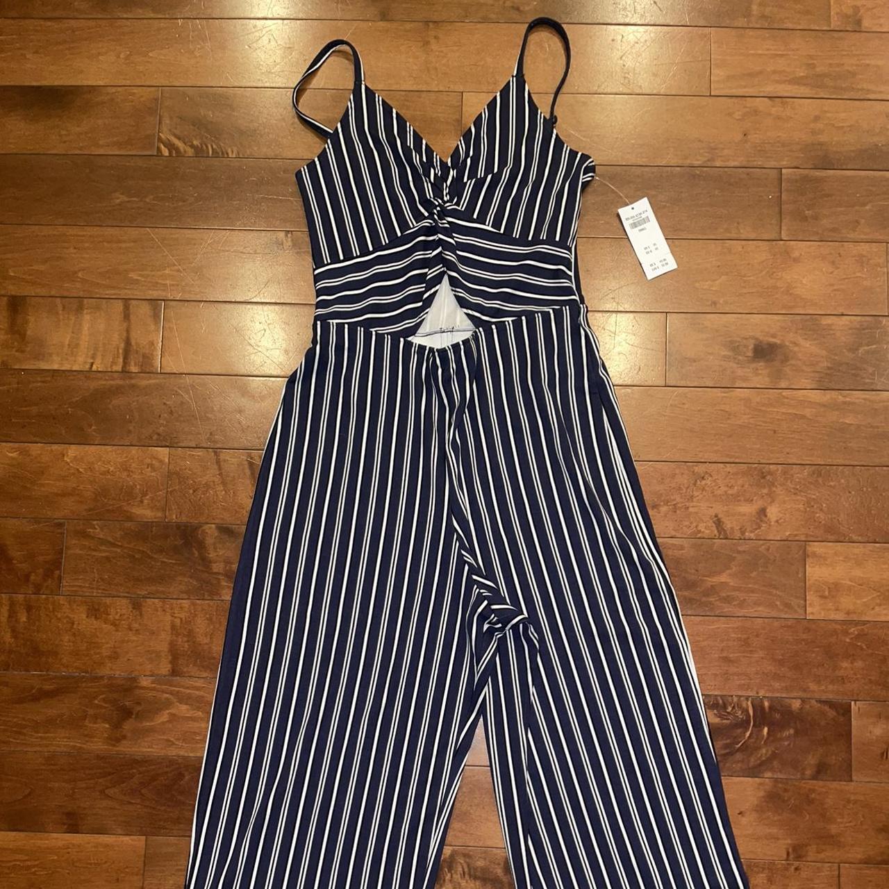 Hollister striped outlet jumpsuit