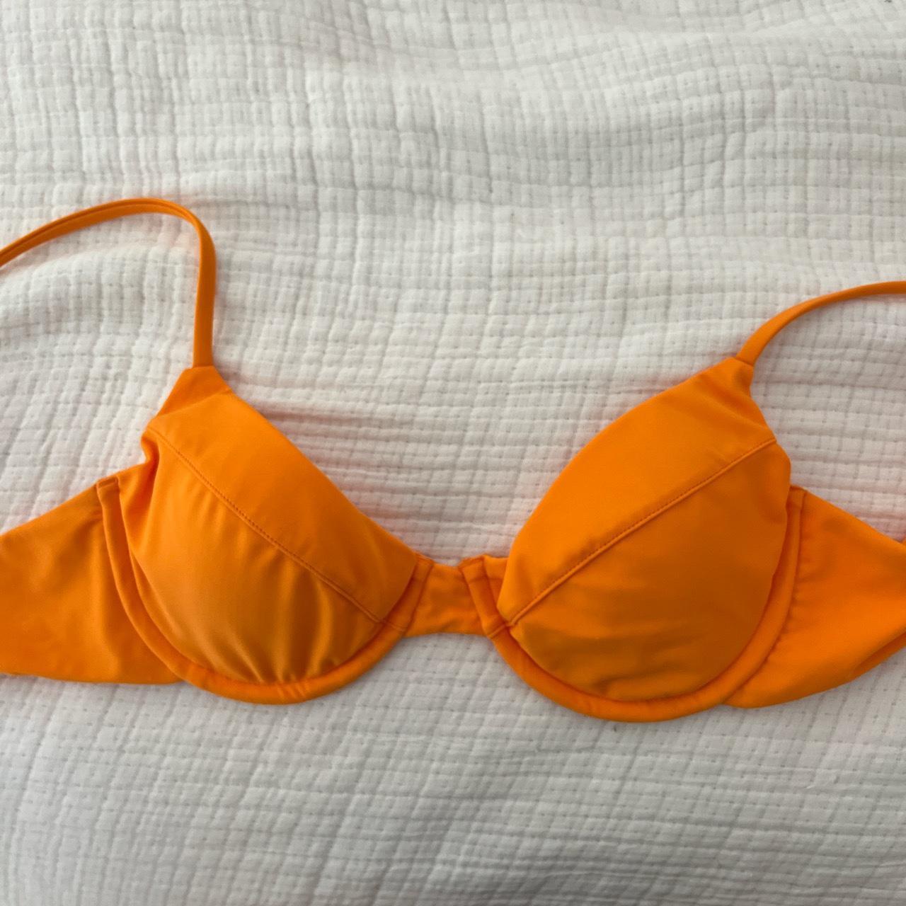 Orange bikini top soraiia swim thick fabric,... Depop