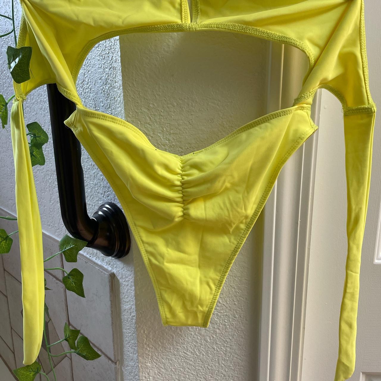 Neon Yellow One Piece Bikini Rave Fit💛 Worn Once Depop 